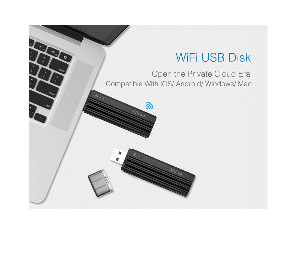 Ovegna A4 AirDisk Wireless (Wireless) Drive, USB 3.0, 128 GB, Remote Access by Apps Android & iOS Wireless Drive, Airdisk Hover