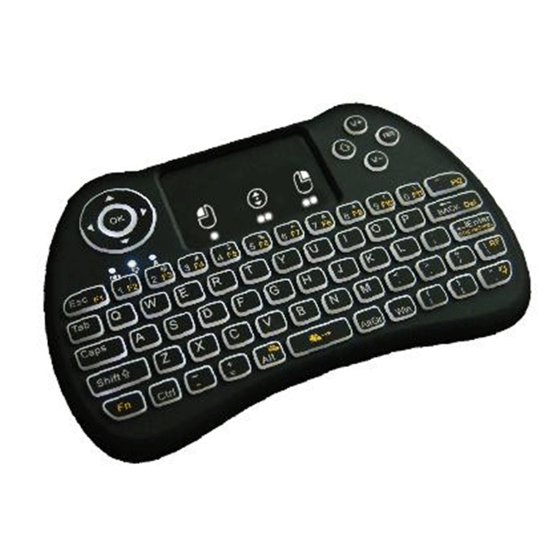 (Backlit-Version) Ovegna H9i: H9i Wireless QWERTY Wireless Mini-Tastatur mit Touchpad für SMART TV, Mini-PC, Konsolen, Bananen-IP, Raspberry PI, Android TV-Box, KODI, Windows 8/7/10 Hover