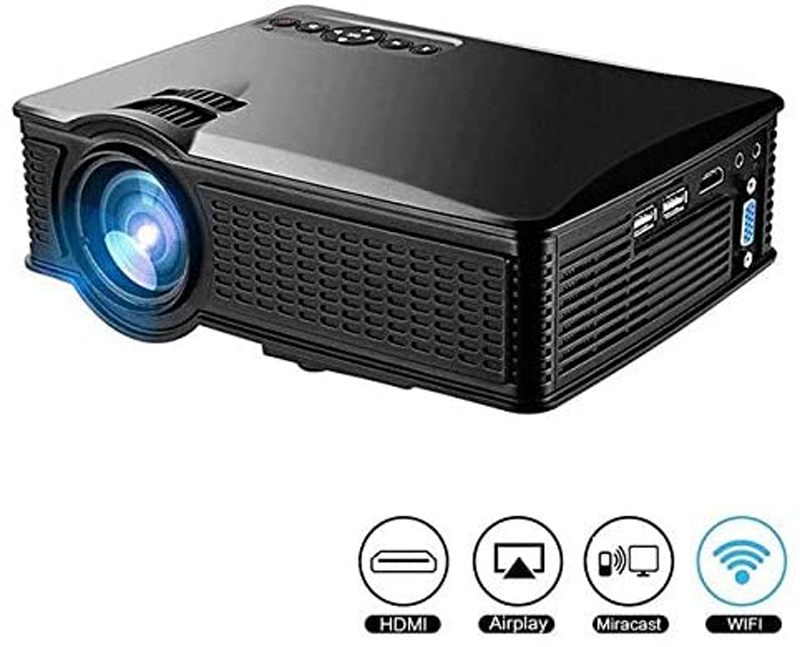 Ovegna S60 Mini LED Projector 1500 Lumens 1000:1 800*480P Support 1080P WiFi LCD Projector Multi-Screen with iOS & Android