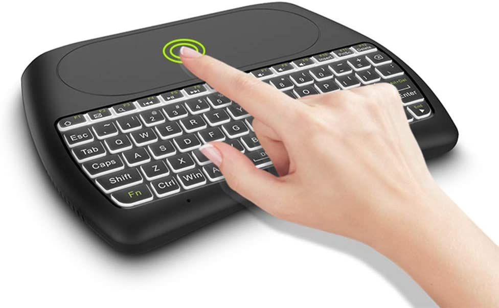 Ovegna D8: Ovegna D8 Wireless Mini Keyboard, wireless: 2.4Ghz wireless (QWERTY), Backlit (RGB), Ergonomic Wireless, Touchpad, Smart TV, Raspberry, mini PC, HTPC , Console, Computer and Android 