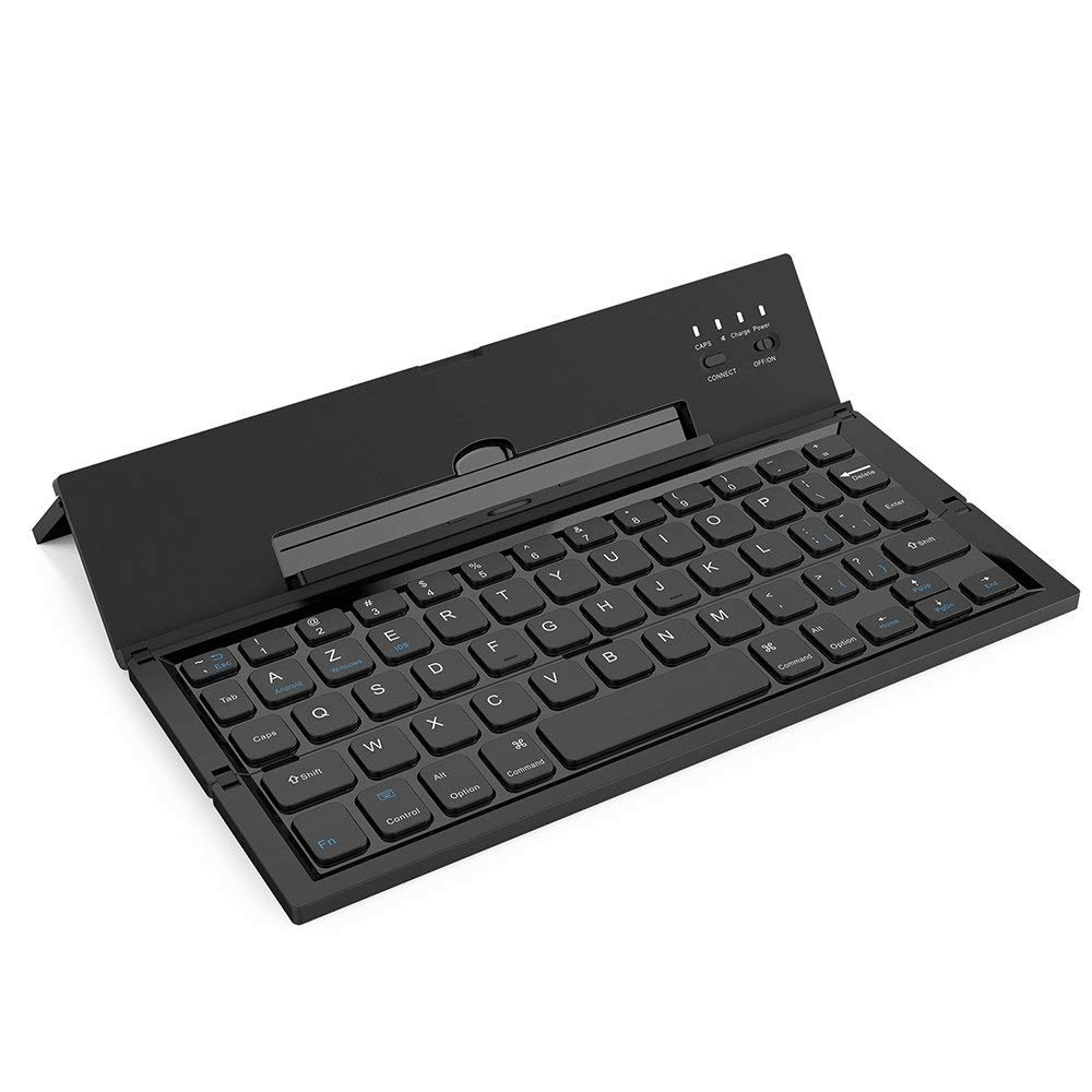 Ovegna CL8: Teclado portátil y plegable, QWERTY Espanol, inalámbrico, Bluetooth, para teléfonos inteligentes, tabletas, computadoras portátiles, consolas de juegos, iOS, Android, Windows 