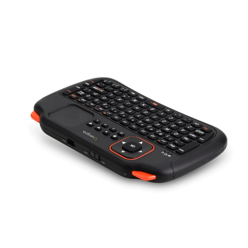 Ovegna S1: Wireless Mini 2.4Ghz Keyboard (AZERTY) with Touchpad, for Smart TV, PC, Mini PC, Raspberry PI 2/3, Consoles, Laptop, PC and Android Box Hover
