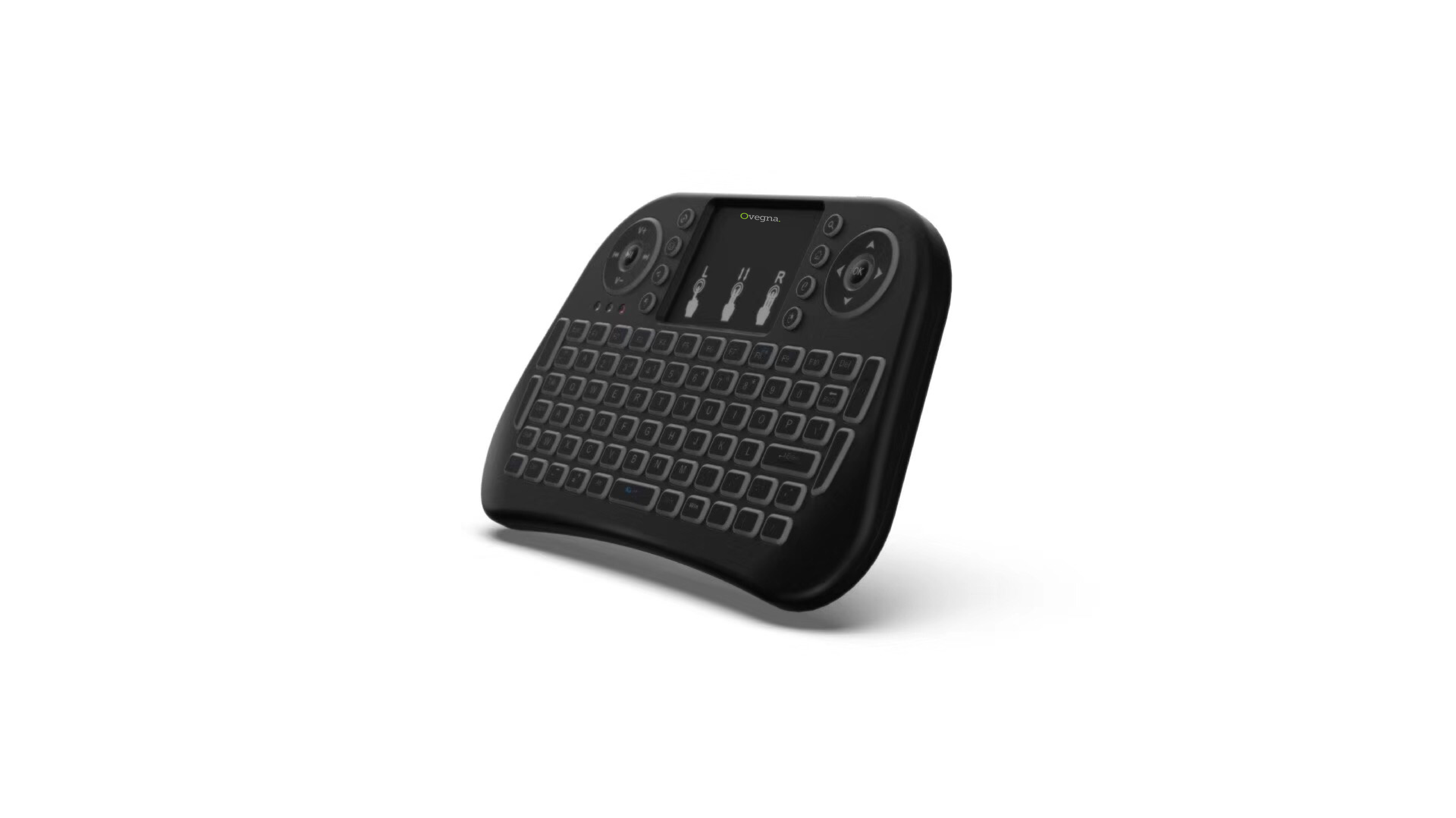 Ovegna i10: AZERTY Wireless Mini Keyboard, Wireless 2.4Ghz, Touchpad, Rechargeable Battery, RGB Backlit, for Smart TV, PC, Mini PC, Mac, Raspberry PI 2/3/4, Consoles, Laptop and Android Box Hover