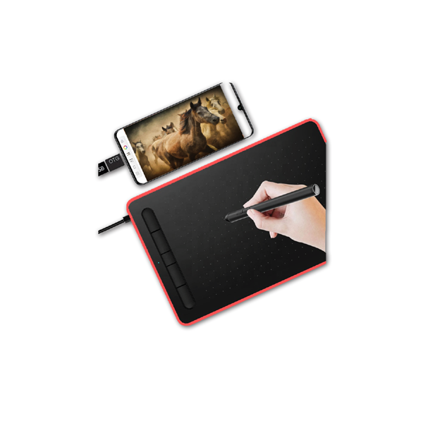 Ovegna W9 para smartphone Android y PC MacOS y Windows Tablet gráfica digital Micro USB lápiz capacitivo rojo 10 pulgadas 