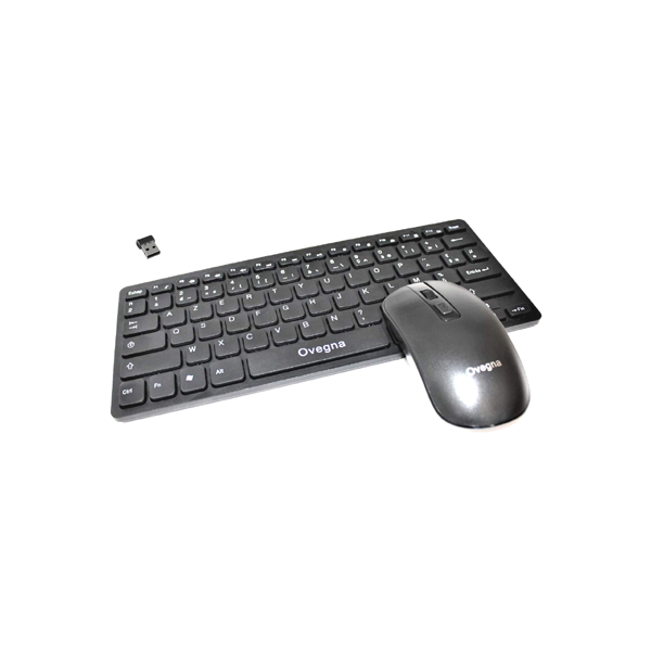 Ovegna T5: Wireless Keyboard and Mouse Set, Wireless 2.4Ghz, Compact and Portable, AZERTY, for PC, Mini PC, Mac, SmartTV, Raspberry, Laptop, Android Box, under Windows, Linux, MacOS, Android