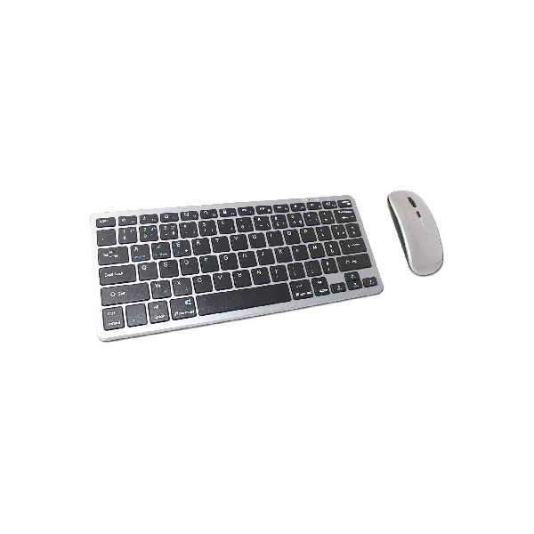 Ovegna K24: Compact Wireless Keyboard, Mouse and Keyboard Rechargeable by Battery, AZERTY, 2.4 GHz and 2 Bluetooth, Silent, for PC, Laptop, Smartphone, Tablet with Mac OS, Windows, Android, Linux
