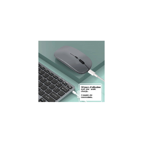 Mini Clavier Bluetooth Azerty Sans Fil 2.4G pour PC/MAC/IOS