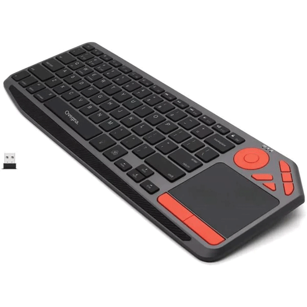 Ovegna K26: Wireless Keyboard, with Built-in Battery, Backlit, Bluetooth and 2.4Ghz, Ultra-Slim, Touchpad, for Smart TV, iOS, Android Tablets, Windows PC, Mac and Linux (Black)