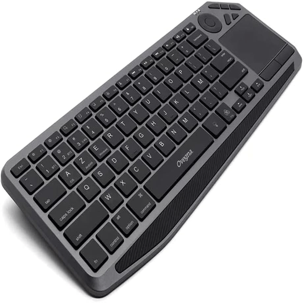 Ovegna K26: Wireless Keyboard, with Built-in Battery, Backlit, Bluetooth and 2.4Ghz, Ultra-Slim, Touchpad, for Smart TV, iOS, Android Tablets, Windows PC, Mac and Linux (Black)